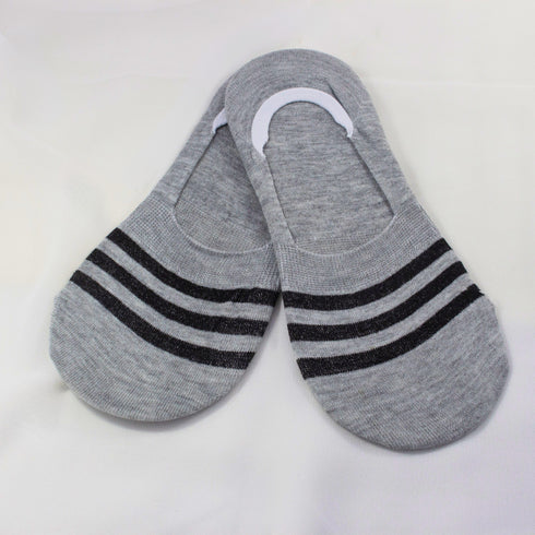 Breathable Striped No Show Invisible Socks Grey